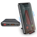 Baseus Wireless Charger Qi Power Bank 10000 mAh 15W USB Type-C PD + Quick Charge 3.0 QC 3.0 Ports (WXHSD-D01) μαύρο